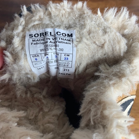 Sorel Leather Boots Waterproof Faux Fur Sz 6 - Picture 7 of 7